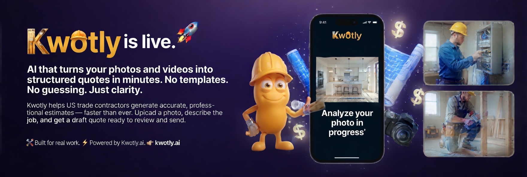 Kwotly is live — built for contractors